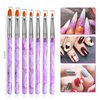 TOROKOM 19 Pcs Nail Art Brushes Acrylic Nail Brush Set for Acrylic Application, UV Gel Nail Polish Brush Nail Art Painting Brush Dotting Tool Nail Dust Remover Brushes for Nail Salon Art Tools(Purple)
