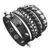 TURTLEDOVE Punk Leather Cuff Bracelet - Goth Leather Wristband with Metal Studded - 81s Punk Rock Accessories for Men Women