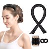 Olaemuo Satin Heatless Hair Curler Set - Overnight Heatless Curls to Sleep in - Heatless Curlers - Heatless Curls Headband - No Heat Soft Hair Curlers to Sleep in - Heatless Curling Rod - Black