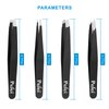 Pefei Tweezers Set - Professional Stainless Steel Tweezers for Eyebrows - Great Precision for Facial Hair, Splinter and Ingrown Hair Removal (Black)