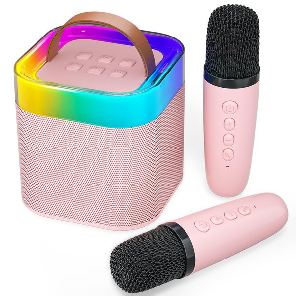 Kingci Mini Karaoke Machine for Kids, Birthday Gifts for Girls Boys Portable Bluetooth Speaker with Karaoke Microphone Wireless, Kids Toys 4 5 6 7 8 9 10 12+ Year Old Birthday Home Party Gift