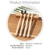 Daletu Bamboo Toothbrush, Biodegradable Toothbrushes Extra Soft Bristles, 20000 Soft Natural Bristle Toothbrush, Eco Friendly Toothbrushes for Sensitive Teeth Gum Recession - 4 Pack