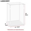 LANSCOERY Acrylic Display Case, Assemble Showcase Display Box for Collectibles, with Dustproof & Seamless Display Design, 6x6x10inch White Base