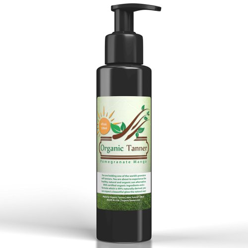 Organic Self Tanner Pomegranate Mango 4 oz Healthiest Skin Bronzing Cream for Natural Glow! Subtle to Dark Gradual Tanning. Quick Indoor Face & Body Sunless Tan Lotion Better Than Chemical Bronzer