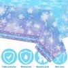 3 Pcs Snowflake Tablecloth, Snowflake Birthday Party Decorations Blue White Snowflake Disposable Plastic Rectangle Table Cover Winter Wonderland Snowflake Theme Birthday Party Supplies 70"x 43"