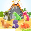 Mocoosy 12 Pack Small Dinosaur Plush Toys, Mini Dinosaur Stuffed Animals Bulk for Kids Dinosaur Party Favors, Tiny Dinosaur Playset Plush Keychain Toddler Birthday Party Supplies Goodie Bag Stuffers