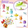 Deekin 100 Pieces Big Eye Animal Toys Spring Launchers Toys Jumping Toys Bouncy Party Favors for Boys and Girls Classroom Prizes Return Gifts Goodie Bag Fillers, 6 Styles