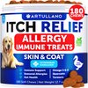 Dog Allergy Relief Chews - Itching Skin Relief for Dogs - Fish Oil - Omega 3 - Seasonal Allergies Pills - Skin & Coat, Anti Itch,Hot Spots Treatment - Canine Immune Health Supplement - 180 Soft Treats