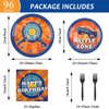 gisgfim 98pcs Dart War Birthday Party Supplies Disposable Plates Napkins Tablecloths Decorations Dart War Theme Party Table Supplies Pack for Birthday Baby Shower Party Favors, Serves 24