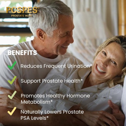 PCSPES Prostate Supplements for Men - Lower PSA Levels Naturally with Saw Palmetto & 7 Pure Herbs - Prostate Health Support - Reduces Frequent Urination - 60 Count