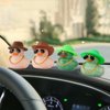 wonuu Car Dashboard Rubber Duck Ornament, Car Decoration Colour Ducks Accessories with Mini Hat Necklace and Sunglasses, G-Brown-Cowboy Hat