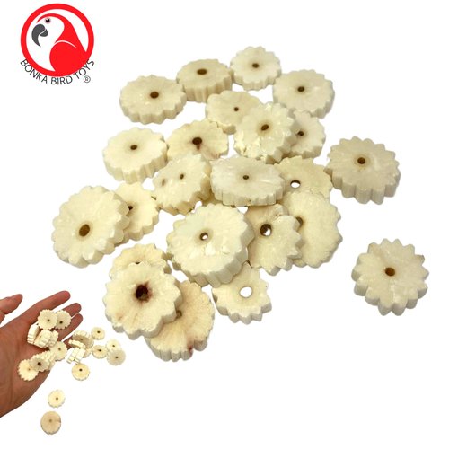 Bonka Bird Toys 3682 Pk24 Sola Gear Chips Foot Talon Craft Part Natural Chew Cockatiel Parakeet Conure and Other Small Pets