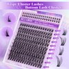 Ruairie Eyelash Extension Kit with Bottom Lashes Wispy Lash Clusters Kit 200pcs DIY Lash Extensions Kit 6-16MM Cluster Eyelashes Extension Kit C Curl Individual Lashes Kit Natural Eyelash Clusters Kit
