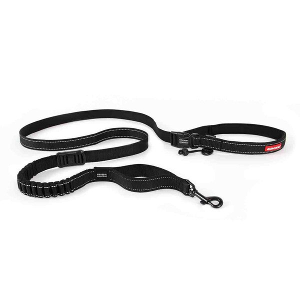 EzyDog Road Running Best Hands-Free Walking, Jogging, and Running Zero Shock Bungee Dog Leash - Reflective Stitching and Adjustable Waist Belt - Provides Superior Comfort, Safety, Control (Black)