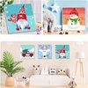 Yijingtop 4 Packs Framed Chrsitmas Paint by Numbers Kit for Kids Ages 8-12,Snowman Easy Acrylic Paint by Number Framed on Canvas,Number Painting Paint by Numbers Kit for Home Wall Decoe 8x8inch