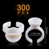 [300PCS] Lash Extension Glue Ring, 2 Slots Lash Glue Holder Sticker, Glue Cup Pallet, Glue Cup for Lash Tech, Lashes Ring Holder, Nail Art Ring Cup, Eyelash Extensions Supplies White