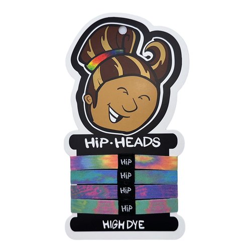 Hip Heads Performance Hair Tie Fashion Bracelets All Hair Types, Adults, Kids - Sports, Outdoor, Durable, Strong - No Damage - Stylish, Trendy, Patterns - 4 Pack (High Dye)