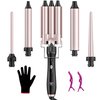 Waver Curling Iron Wand, LAYADO 5 in 1 Curling Iron Set, Curling Wand with 3 Barrel Curling Iron and 4 Interchangeable Ceramic Hair Wand 0.35"-1.25", Fast Heating Hair Curler in All Hair Type