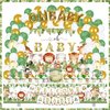 Safari Jungle Baby Shower Decorations, Jungle Animal Party Supplies Decor for Boy Girl Showers Birthdays with Banners Cake Topper Cupcake Topper Balloons Sash Corsage