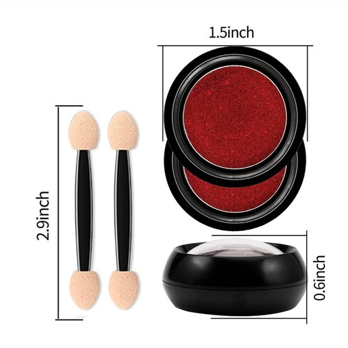 Red Chrome Nail Powder Nail Mirror Glitter Powder Holographic Magic Metallic Mirror Effect Manicure Glitter Pigment Dust Decorations with Tool（2 Boxes）