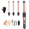 Curling Wand, 4 in 1 Hair Curling Iron Wand Set Include 4 Interchangeable Ceramic Barrels (0.35"-1.25") Hair Curling Wand Set for Quick Create Hairstyle in All Hair Type