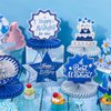 Clabby 12 Pieces Happy Birthday Decorations Birthday Honeycomb Centerpieces for Table Decorations Birthday Honeycomb Table Topper for Women Men Birthday Theme Party Supplies (Blue)