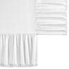 TILLYOU Ruffled Crib Skirt with Pompoms, Microfiber Nursery Crib Toddler Bedding Skirts for Baby Boys Girls, 14'' Drop, White