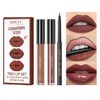 MAEPEOR All In One Lip Kit 3 In 1 Smooth Lipliner Lipgloss and Lipstick Set with Matte Velvet Liquid Lipstick Hydrating Moisturizing Lip Gloss and Creamy Lip Liner (Kit 03, Cinnamon Bun)