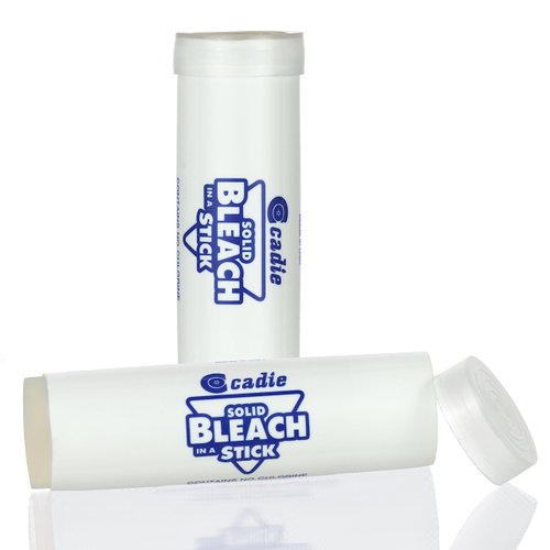 Solid Bleach in a Stick - Concentrated and Natural Stain Remover Solution for White Clothing - Pocket Bleaching Tube for Dirty Spots | Household and Travel Cleaner Essentials | By Cadie 2 Pack