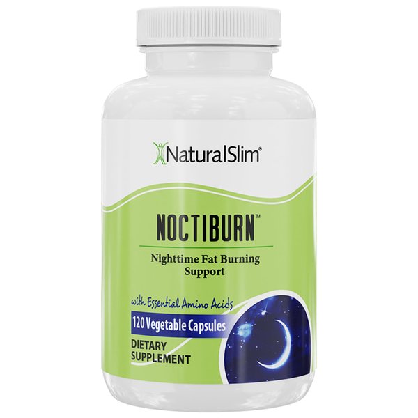 NaturalSlim NoctiBurn Night Burning & Metabolism Support Supplements with Essentials Amino Acid - Nighttime Fat Burner - 120 Vegetable Capsules