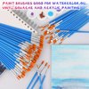 Halobios Paint Brushes Set for Acrylic Painting, 50 Pcs Flat and 50 Pcs Round Art Paint Brushes Acrylic Paint Brush, Paint Brushes for Kids Adults Oil Watercolor Rock Painting Body Face Nail Art