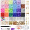Gionlion 6000 Clay Beads Bracelet Making Kit, 24 Colors Flat Preppy Beads for Friendship Bracelets, Polymer Clay Beads with Charms for Jewelry Making, Crafts Gifts for Girls Ages 6-12