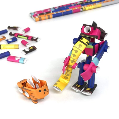PIPEROID Tenor & Silky Jazzman & His Cat - Japanese 3D Paper Puzzle DIY Robot kit for Kids and Origami Kit for Adults