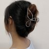 Metal Silver Hair Claw Clips Hair Bows for Women 1Pcs Ribbon Bow Hair Claw Clips for Thick Hair Bow Silver Hair Clips Bow Knot Hair Clips Bow Hair Clips Bow Clips Cute Hair Bows Bows Hair Accessories