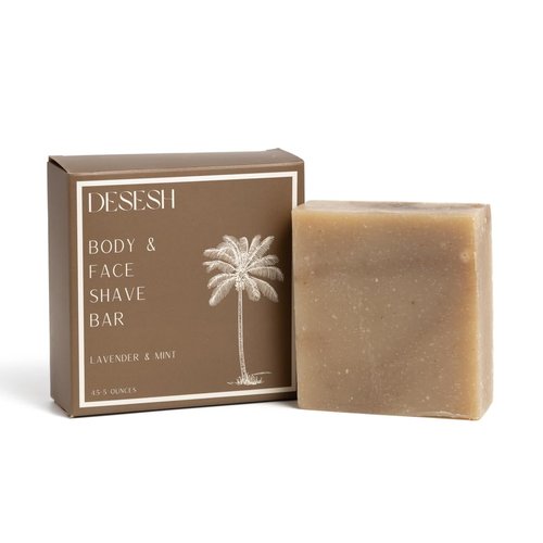 Natural Solid Shave Soap Bar, Highly Moisturizing, Handmade In The USA In Small Batches, No Artificial Fragrances Or Colors, Vegan & Cruelty Free, Designed For All Skin Types (Lavender & Mint)