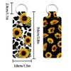 FREEBLOSS 2Pcs Chapstick Holder Keychain 1.5x3.8'' Lip Balm Holder Keychain Lightweight Lipstick Sleeve Pouch with Sunflowers Pattern for Women Girls