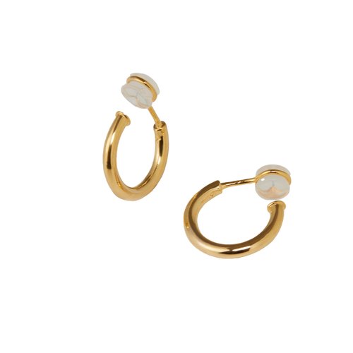 Yurielys Chunky Clip on Hoop Earrings for Women, 14K Real Gold Plated Non Pierced Tube Hoop, Fake Piercing Gold Hoop Earrings (gold)