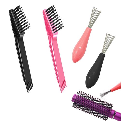 Auswalar 4 PCS Hair Brush Cleaner ABS & Metal Material, Easy to Use for Thorough Hairbrush Cleaning, Preventing Tangles in Daily and Travel, Hairbrush Cleaner Tool for Home and Salon Use