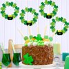 Engrowtic 24 Sets St. Patrick's Day Wreath Crafts Kits Irish Clover Shamrock Wreath Decorating Kit DIY Lucky Shamrock Home Decorations for Kids Classroom Home Activities Fun Party Favors