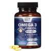 Triple Strength Omega 3 Fish Oil 2000 mg Rapid Release Softgels, Omega-3 Supplements, Natural Brain Heart Joint Health & Immune Support - Fatty Acids with EPA & DHA - Fish Oil Supplement - 60 Count