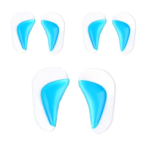 Arch Support Insoles (6 PCS) Pu Gel Foot Massage Flat Feet Insoles 3 Pairs