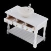 Baosity 1/12 Scale Basin Sink,Mini House Bathroom Furniture Sink,Wash Basin Cabinet for Doll House Furniture Model Bathroom Kitchen Decoration Accessories