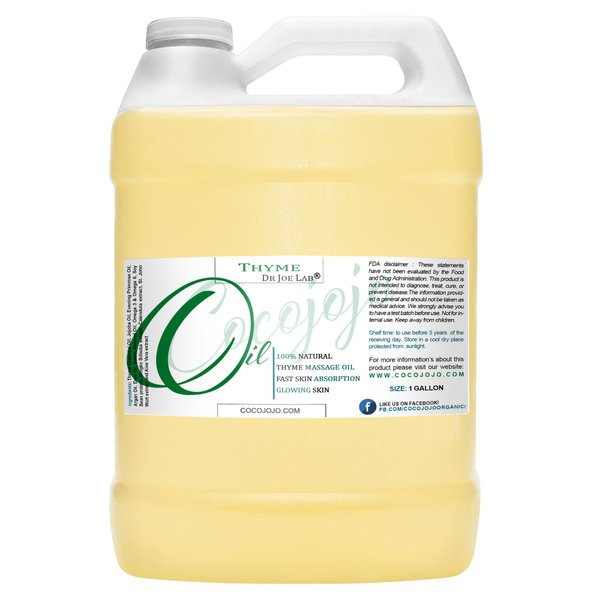 Thyme Essential Oil Blend | Nourish and Strengthen | Blend of: Jojoba, Evening Primrose, Argan Oil and All Natural Plant Extracts | 1 Gallon / 128 oz
