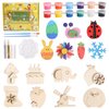 JOFONY DIY Wooden Magnets,36 pcs Paint Your Own Wooden Art Painting Craft Bulk Toys for Kids Age 3-12 Basket Stuffers Party Favors for Boys Girls Prize Goodie Birthday Gifts for Kids
