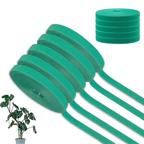 5 Rolls Garden Tie Green Tape - Twist Ties for Plants 1/2" 165ft Garden Plant Ties Soft and Tomato Plant Ties - Plant Twist Tie for Plant Gardening, Home, Office