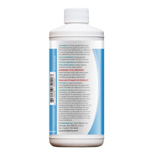 Viva Doria Hydrogen Peroxide 3 Percent, Food Grade, 3% Hydrogen Peroxide Food Grade, 16 Fluid Ounce