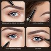 Eyebrow Pen, Soleira Waterproof Eyebrow Pencil with 4 Tip Microblading Eyebrow Pen and Dual-ended Eyebrow Brush, for Natural-Looking Brows, Long-Lasting, Ash Brown