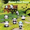 cobee Panda Figures Cake Toppers, 8 Pcs Miniature Cake Decorations Panda, Birthday Party Supplies Panda Cake Toppers Decor