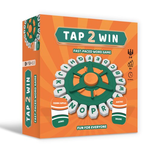TAP 2 WIN Word Game | Fast-Paced Family & Party Board Game For Kids & Adults | 2-8 players race against the timer to name an answer that fits the round’s category | Learning Game Gifts for Ages 8 & up