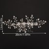 Teyglen Silver Rhinestone Headpiece Flower Bride Wedding Hair Comb Bridal Crystal Hair Pieces Bridal Side Comb Hair Accessories for Women
